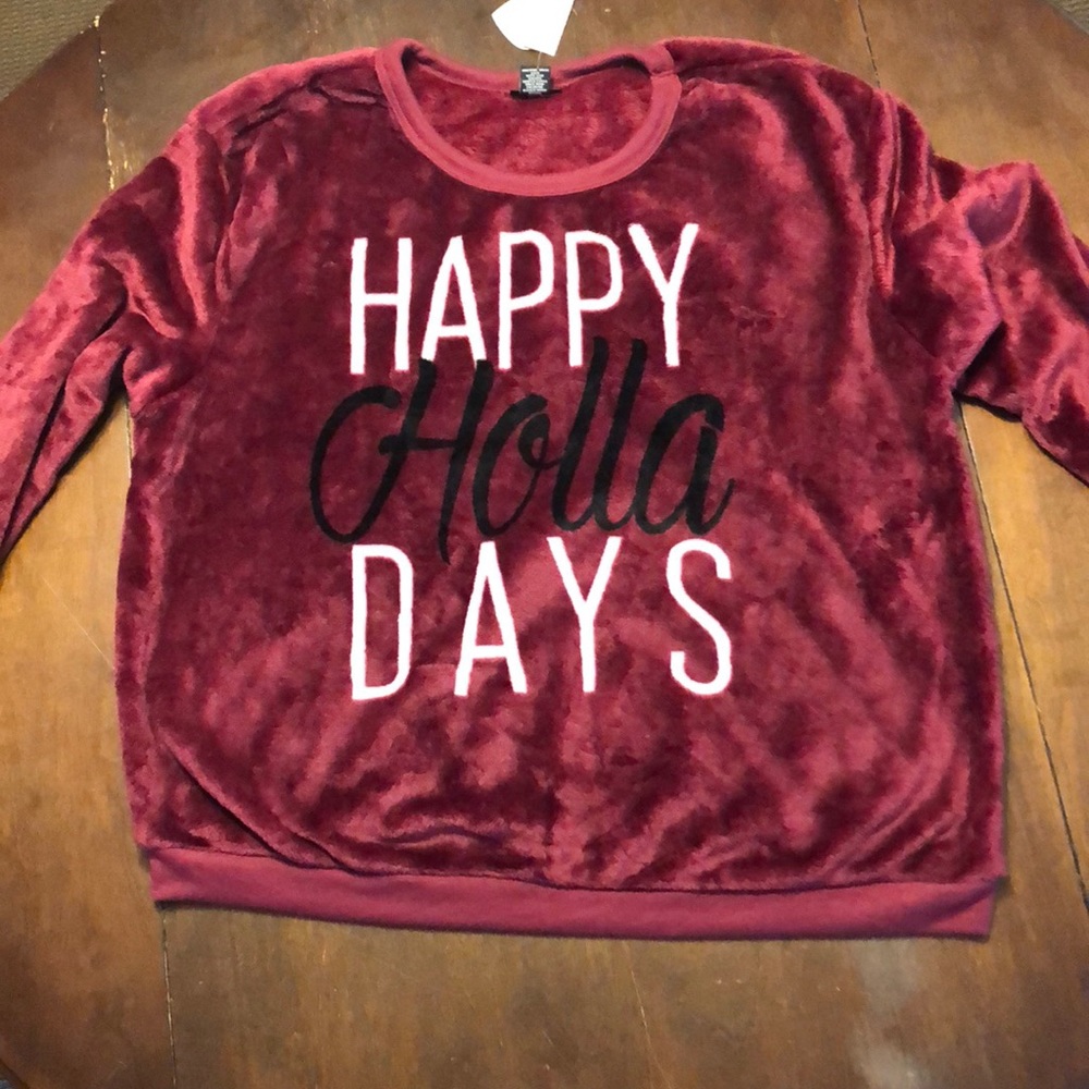 Fuzzy red sweater